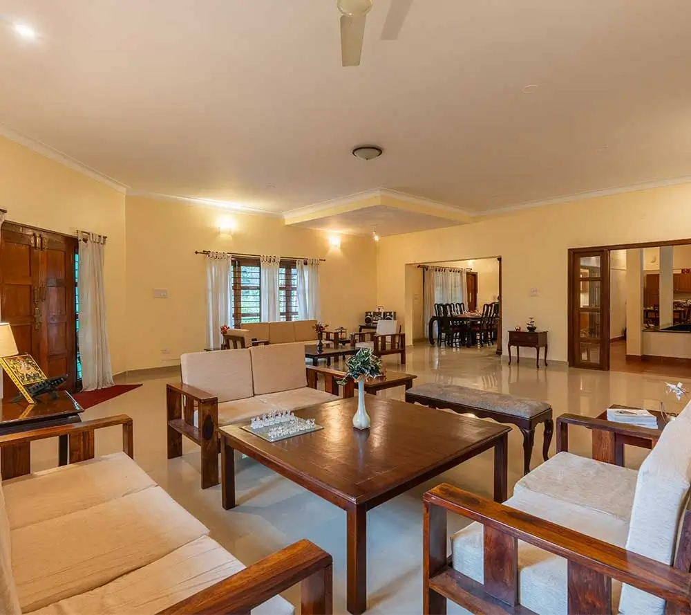 Java Homestay Coorg spacious living room