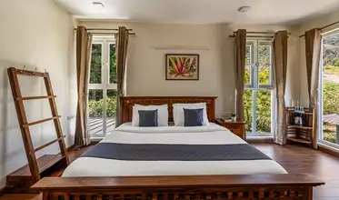 Luxury bedroom at Kalpavriksha Villa near Ooty.