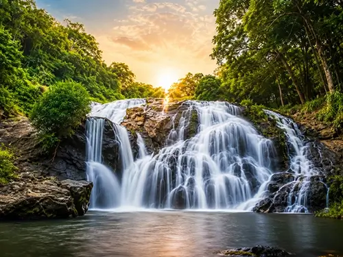 Catherine Falls surrounded by the Nilgiri hills near Kotagiri